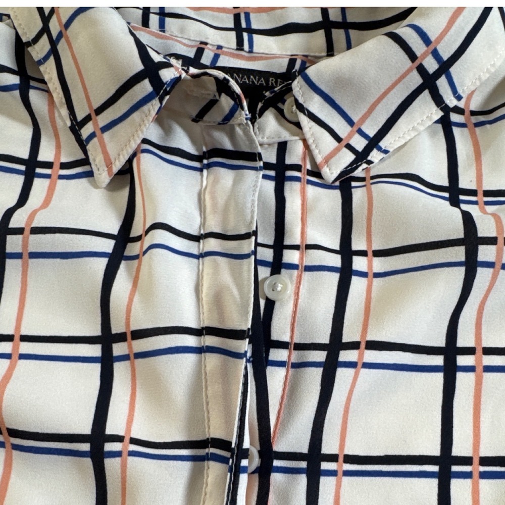 Plaid Sleeveless Shirt Dress Banana Republic‎ Women's 12P Belted, Sidezip Career - Picture 10 of 13